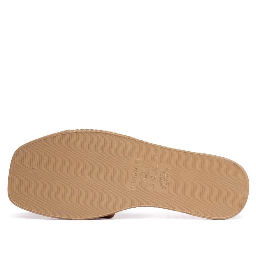 Rasteira Feminina Moleca Tira única com Fivela Nude Nude 3