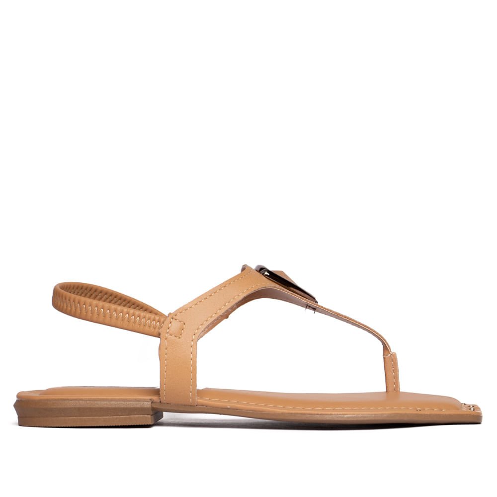 Sandália Rasteira Feminina Mississipi Napa Bege