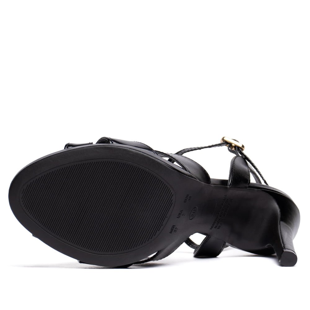 Sandália Feminina Bebecê Salto Alto Tiras Cruzadas Preto Preto 2