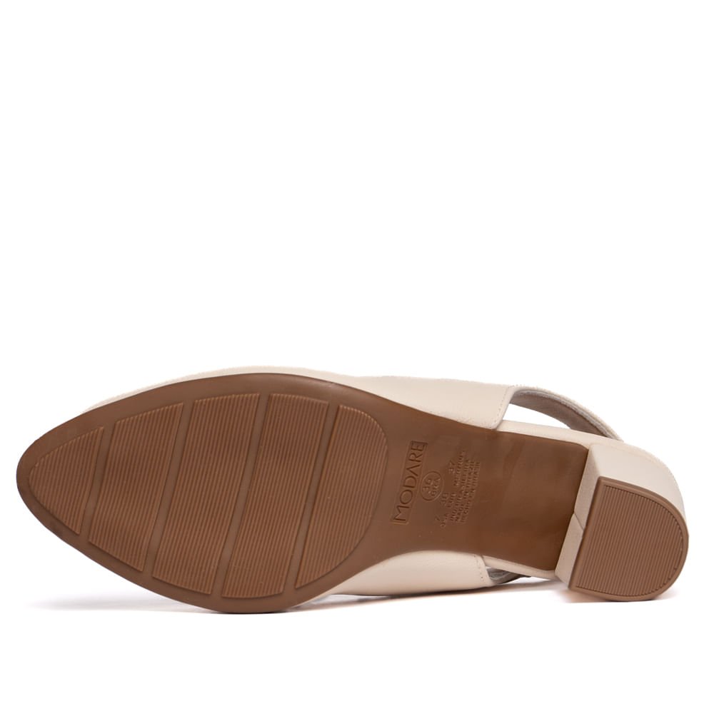 Sapato Feminino Modare Slingback Salto Bloco Creme Creme 2