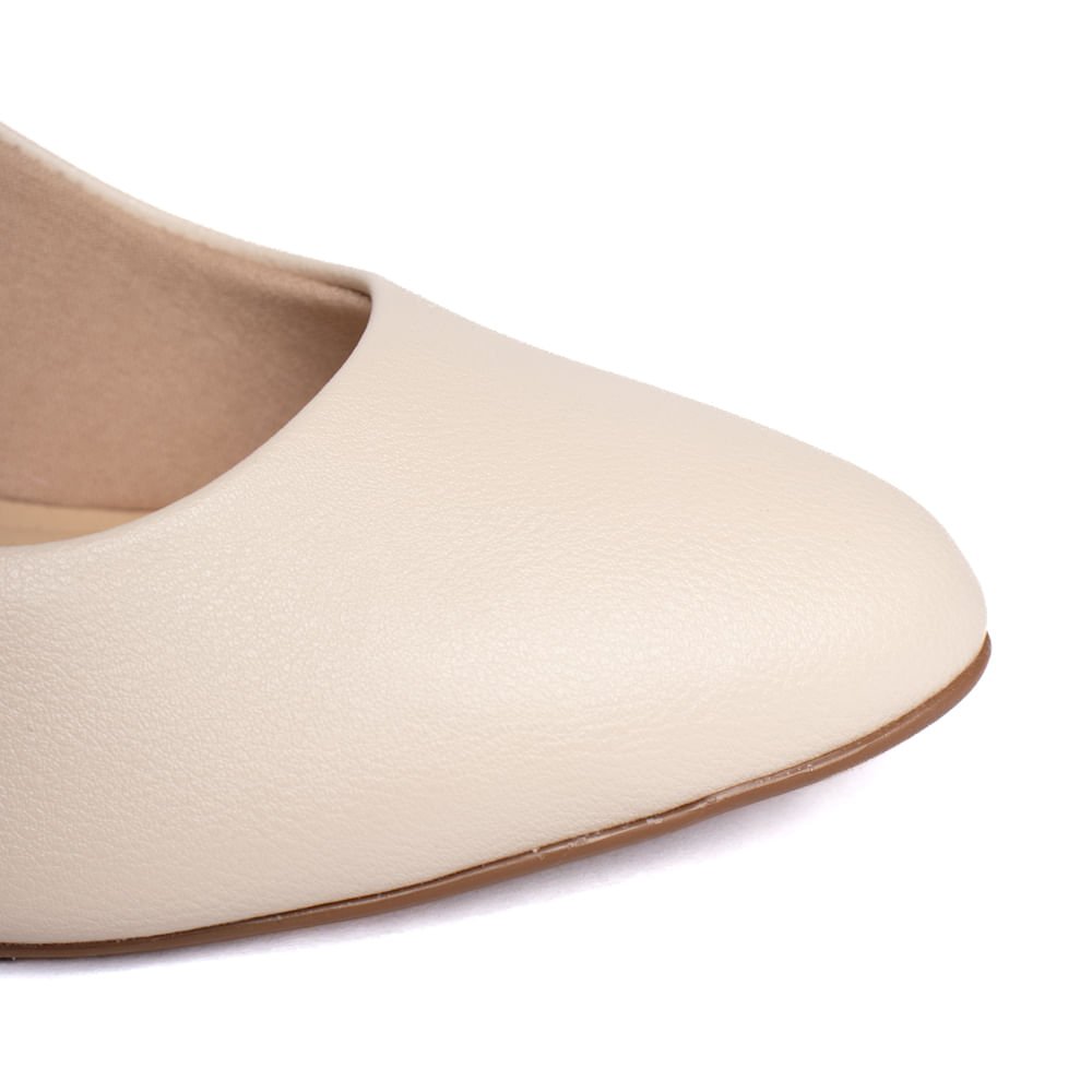 Sapato Feminino Modare Slingback Salto Bloco Creme Creme 5