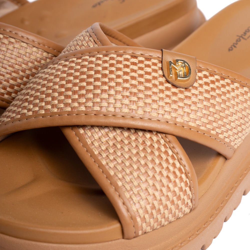 Tamanco Feminino Modare Tiras Cruzadas Tramado Caramelo Caramelo 5