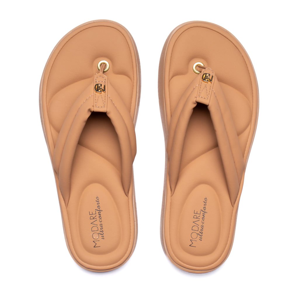 Chinelo Feminino Modare Tiras Ultrasoft Nobuck Nude