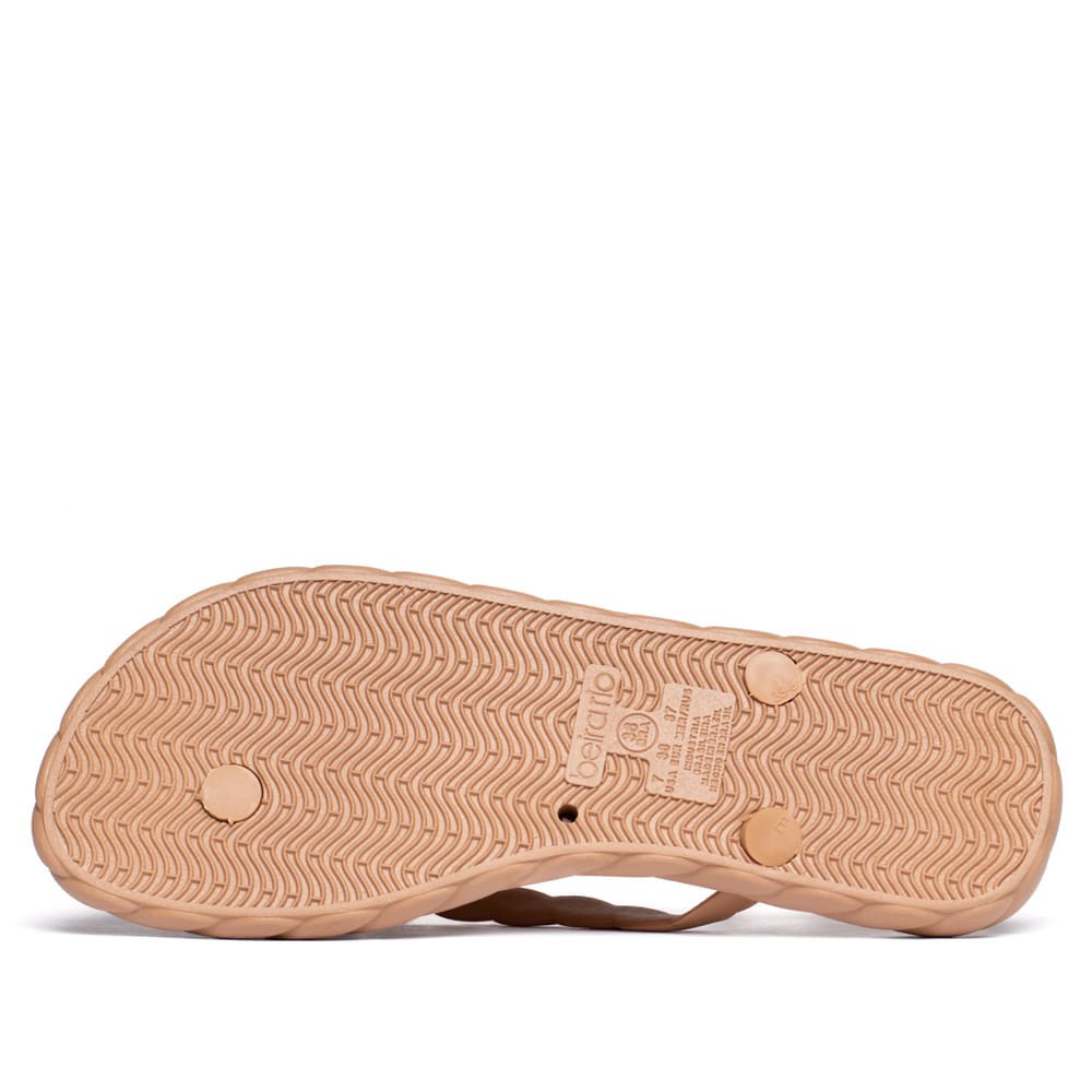 Chinelo Feminino Beira Rio de Dedo com Flor Nude Nude 3