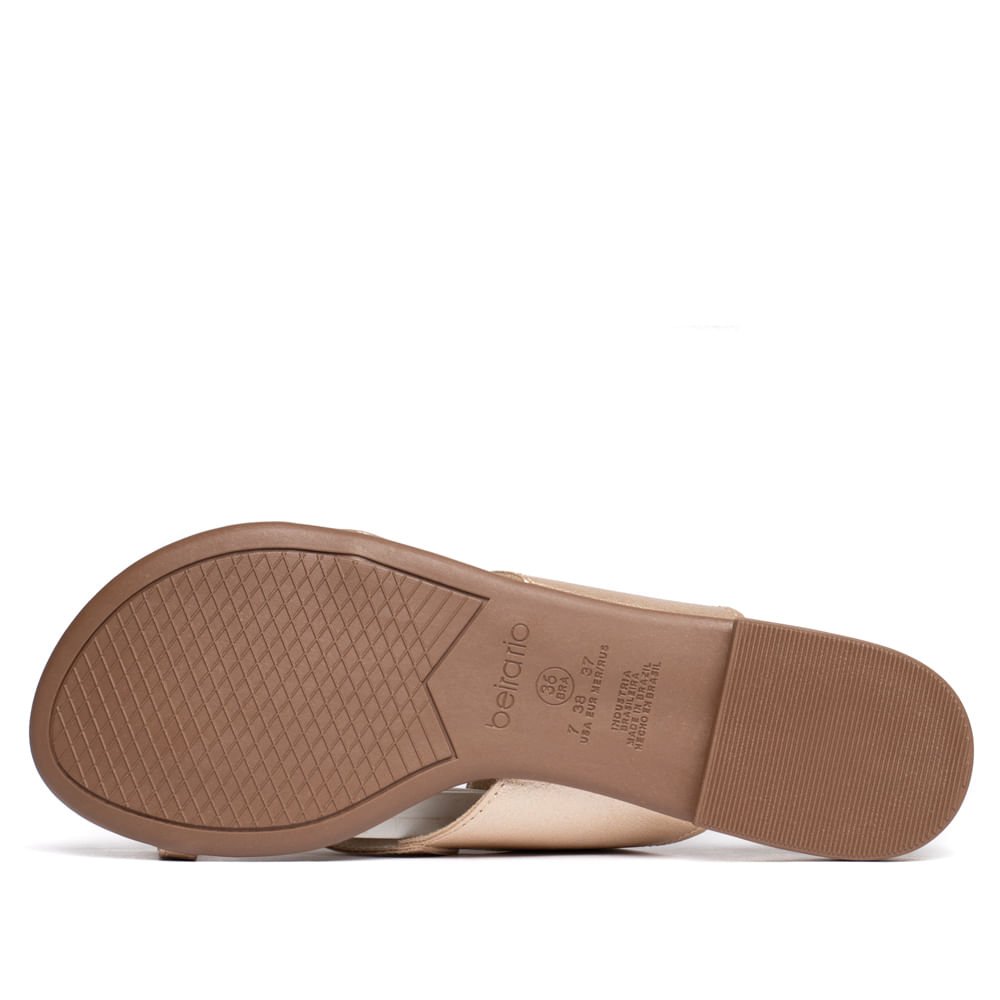 Rasteira Feminina Beira Rio Metalizada Strass Dourado Dourado 3