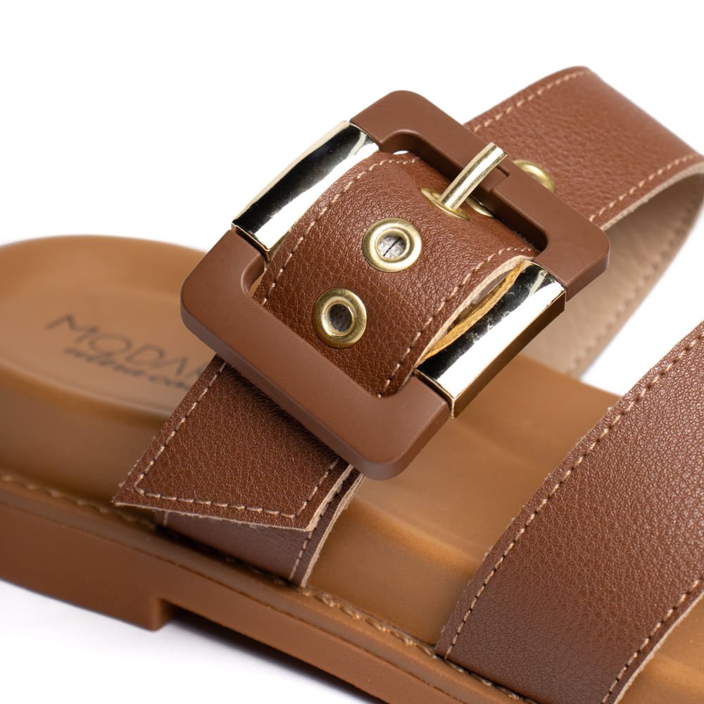 Chinelo Slide Feminino Modare com Fivela Marrom Marrom 4