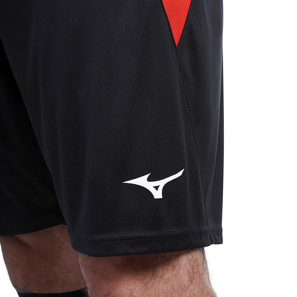 Calção Masculino Mizuno Morelia Preto/Vermelho Preto/Vermelho 3