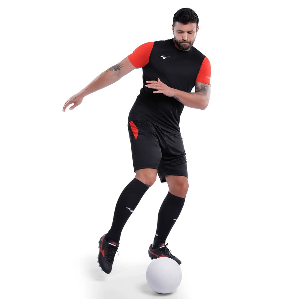 Calção Masculino Mizuno Morelia Preto/Vermelho Preto/Vermelho 5