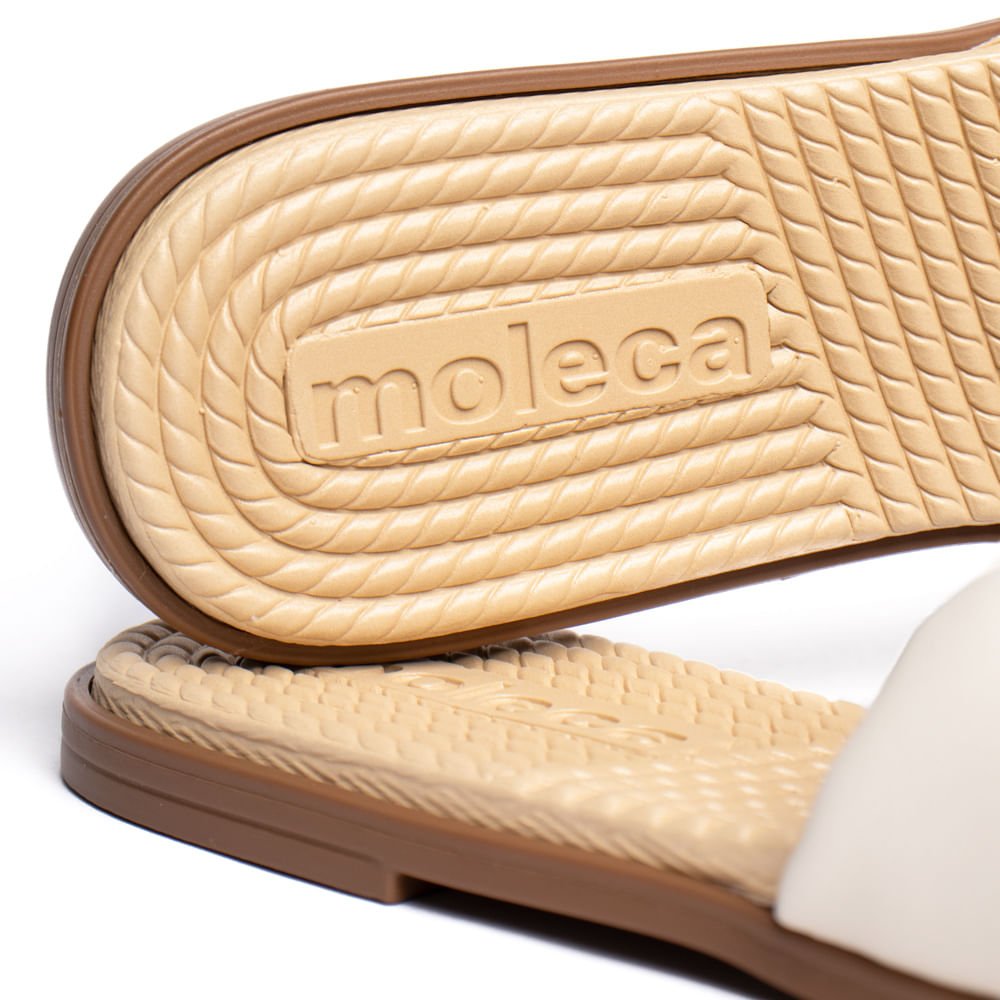 Rasteira Feminina Moleca Tiras com Laços Off White Off White 5