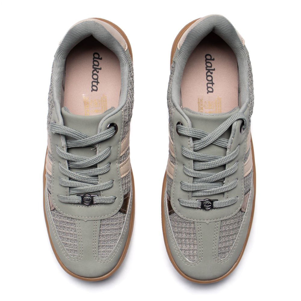 Tênis Feminino Dakota Casual Nobuck/Tela Verde Verde 3