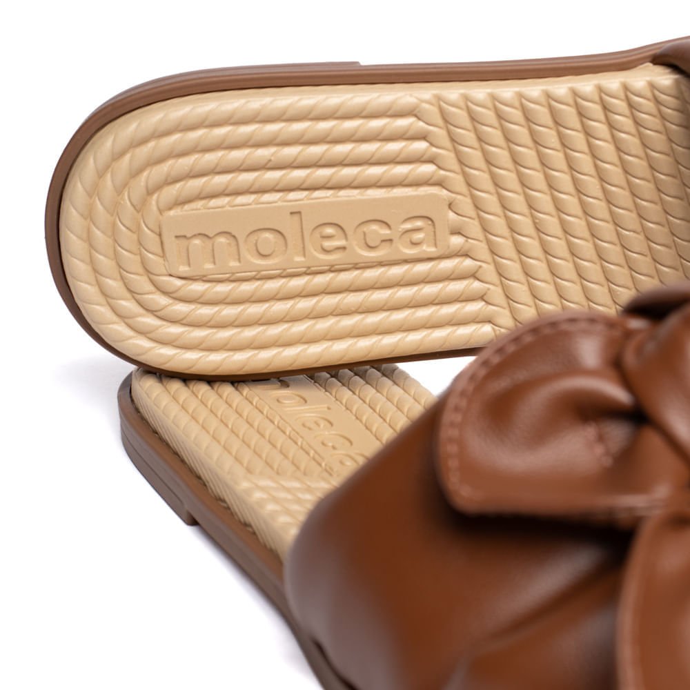 Rasteira Feminina Moleca Tiras com Laços Marrom Marrom 5