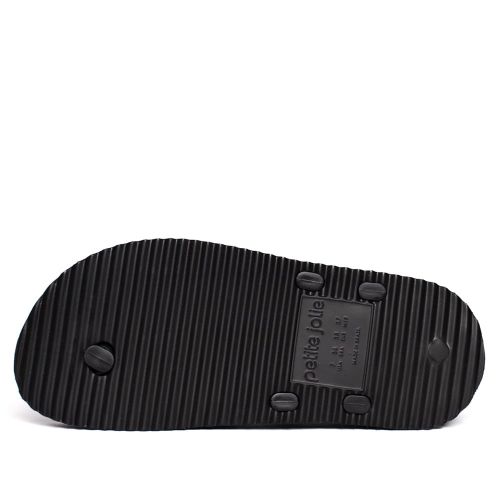 Chinelo Feminino Petite Jolie Tira de Dedo Flatform Preto Preto 3