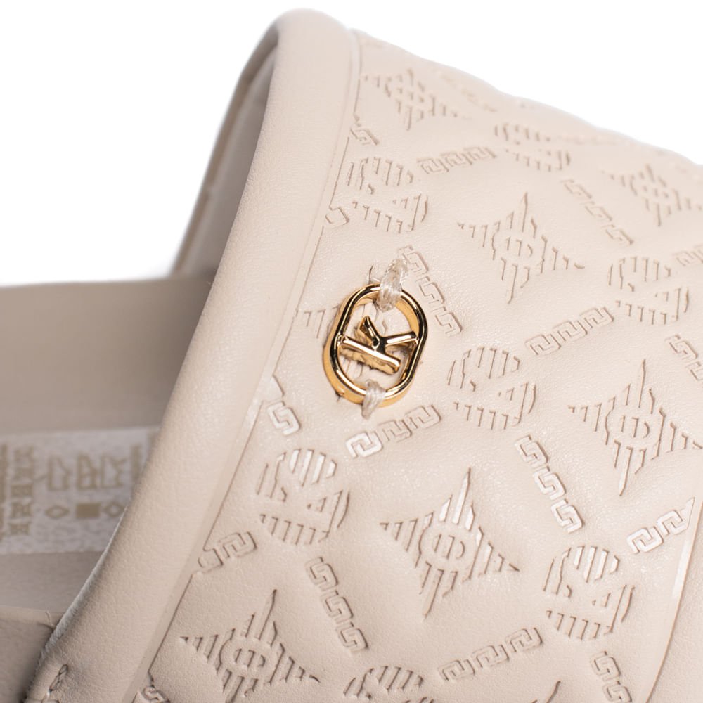 Chinelo Slide Feminino Kolosh Texturizado Bege Bege 4