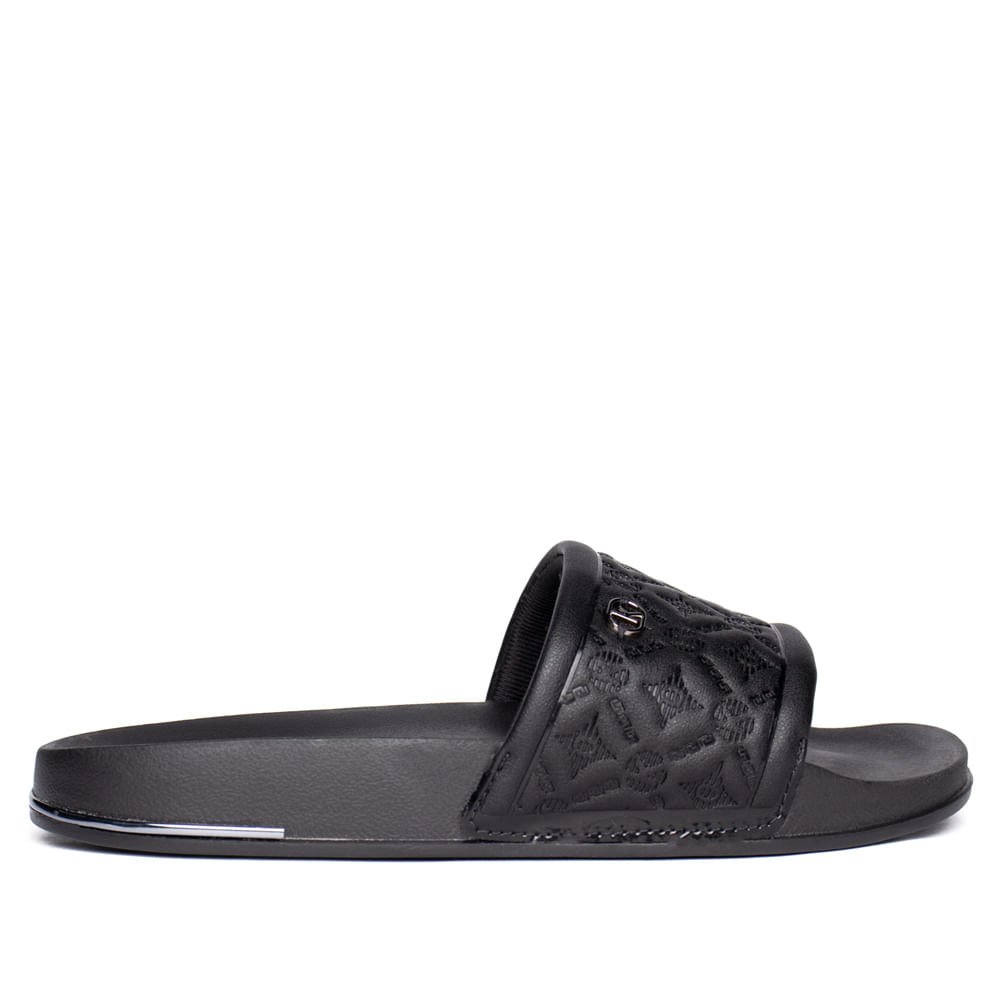 Chinelo Slide Feminino Kolosh Texturizado Preto Preto 2