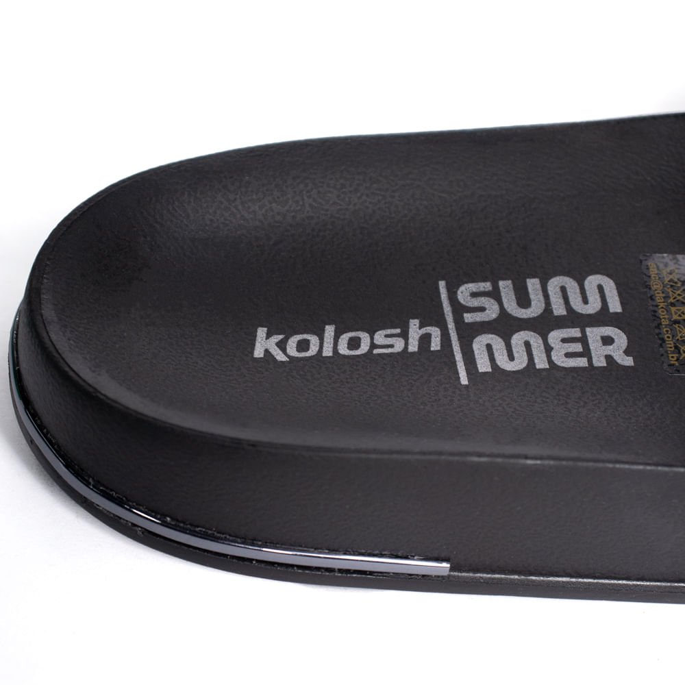 Chinelo Slide Feminino Kolosh Texturizado Preto Preto 5
