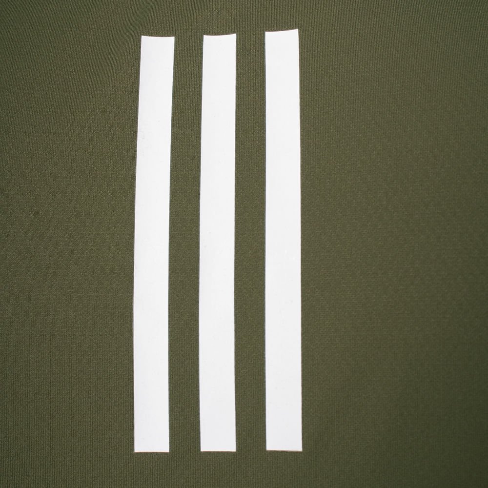 Camiseta Masculina Adidas Own The Run 3 Listras Verde Verde 4