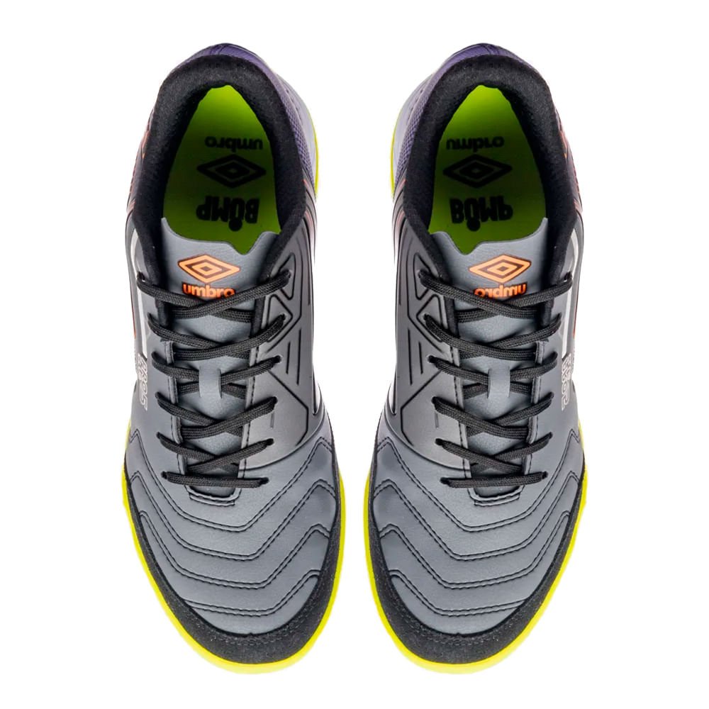 Chuteira Futsal Masculina Umbro Pro 5 Bump Club Cinza/Roxo Multicores 3