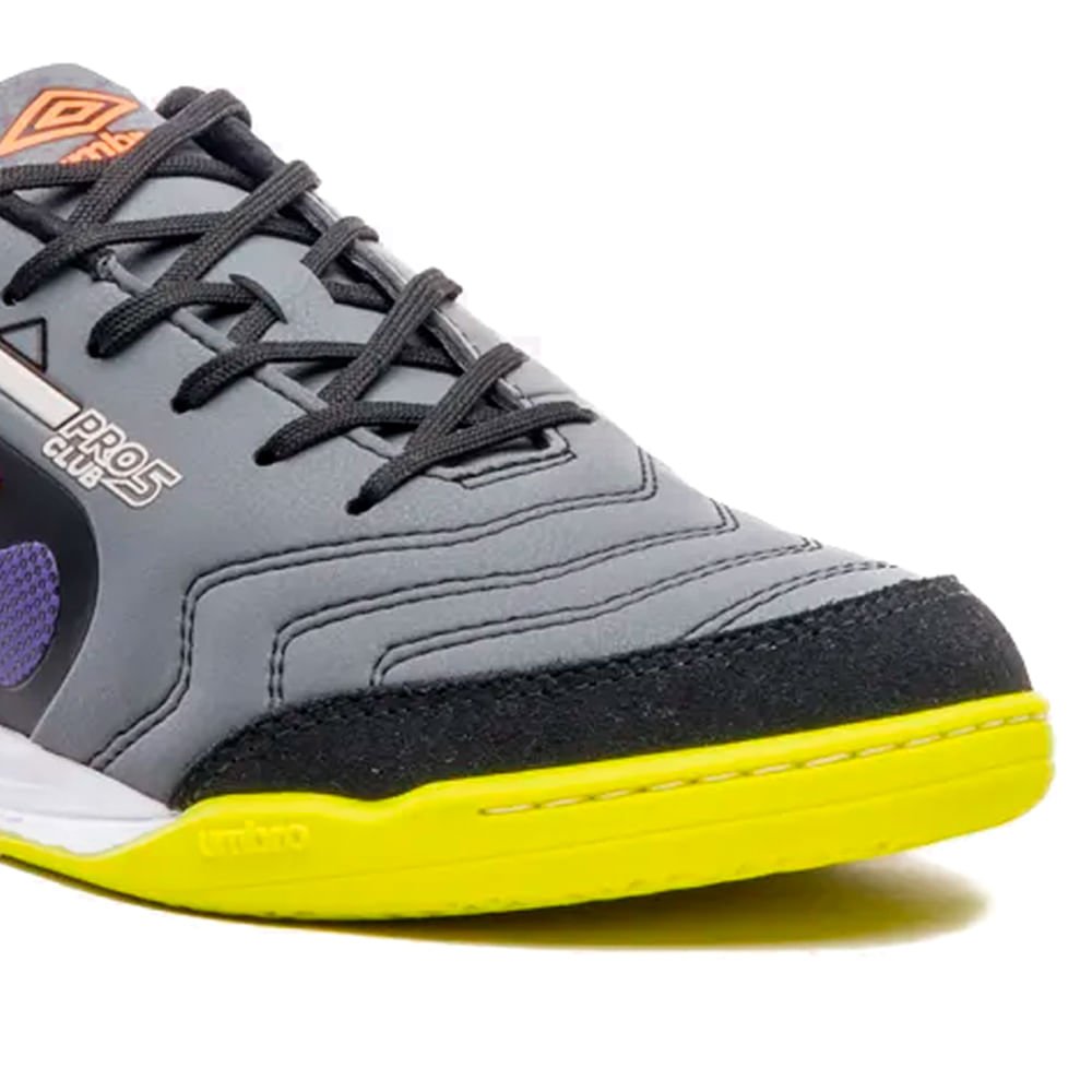 Chuteira Futsal Masculina Umbro Pro 5 Bump Club Cinza/Roxo Multicores 5