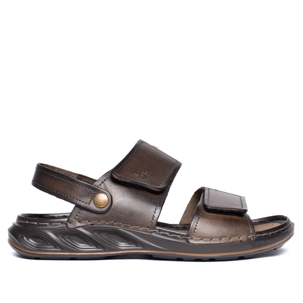 Sandália Masculina Pegada Folie Couro Levitech Marrom