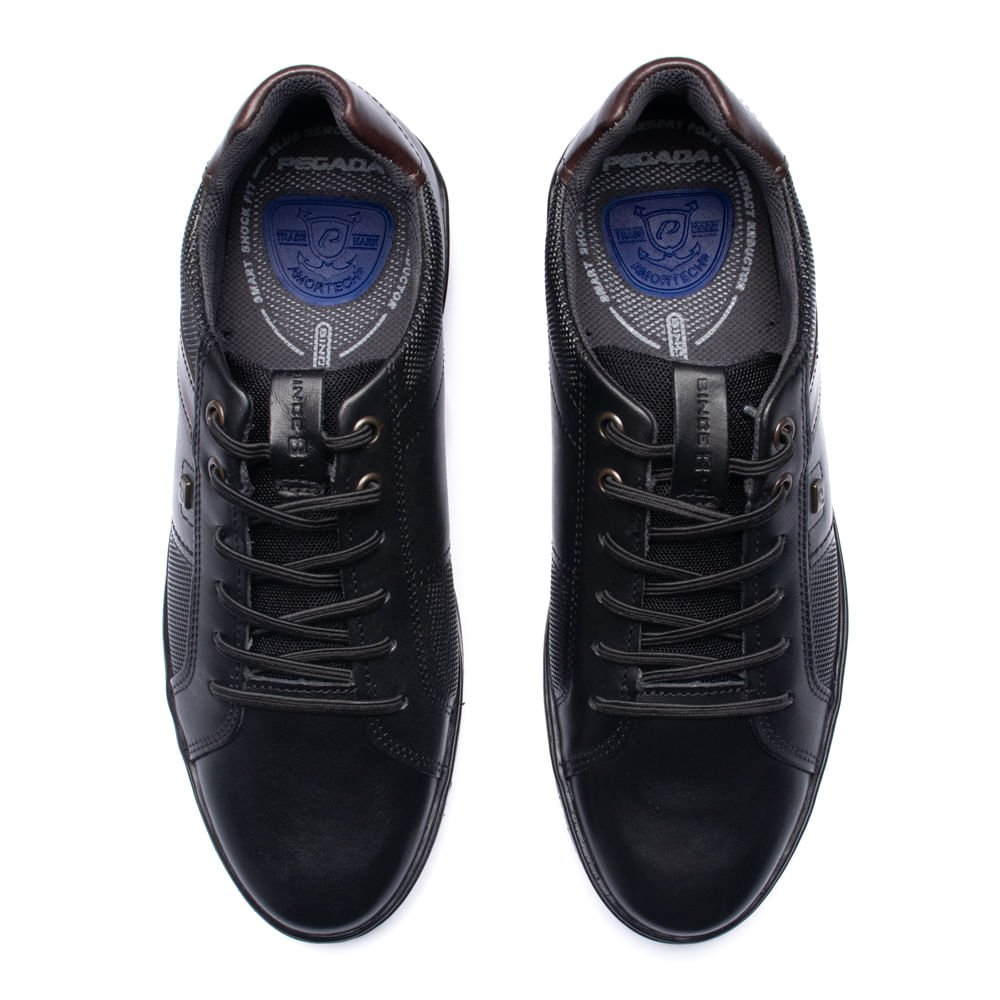 Sapatênis Masculino Pegada Street Couro Preto/Marrom Marrom 4