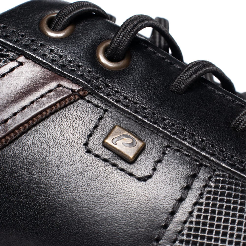 Sapatênis Masculino Pegada Street Couro Preto/Marrom Marrom 5