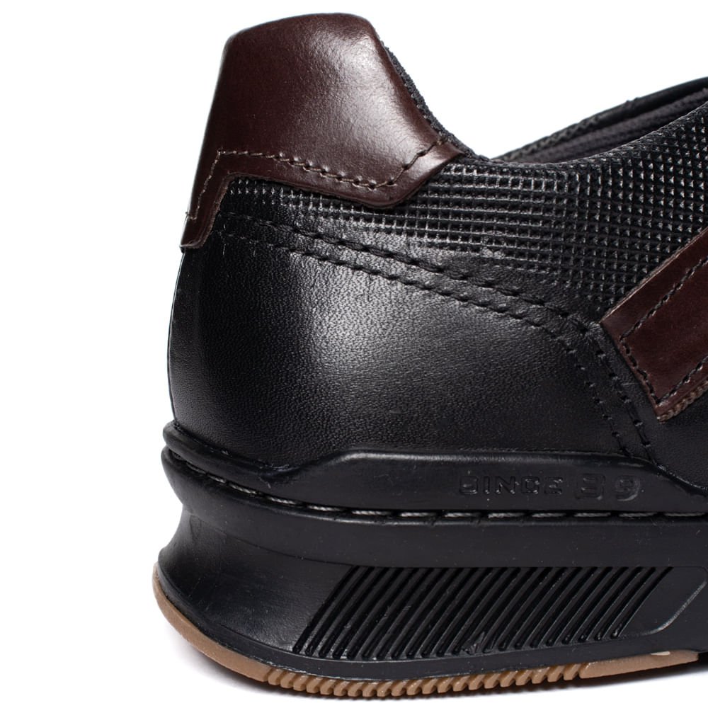 Sapatênis Masculino Pegada Street Couro Preto/Marrom Marrom 6