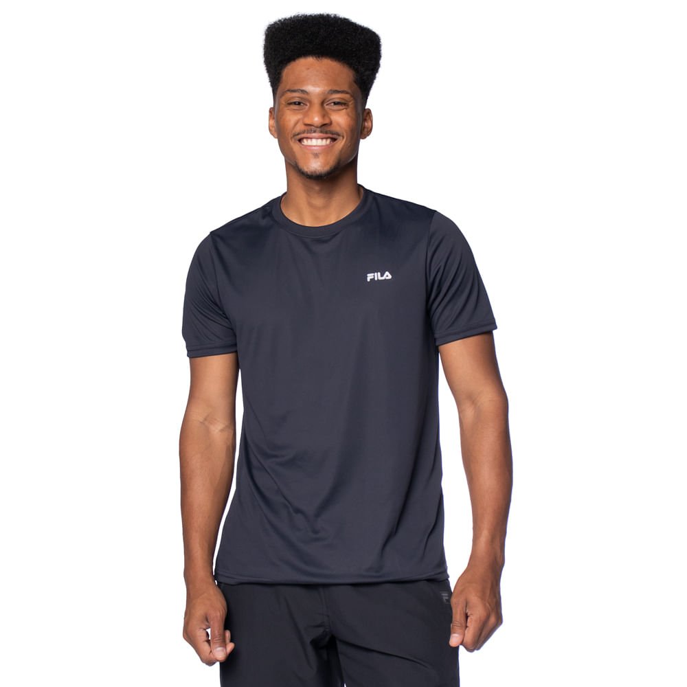 Camiseta Masculina Fila Basic Sports II Preto/Prata