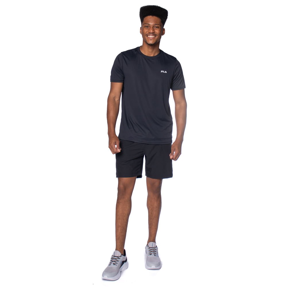 Camiseta Masculina Fila Basic Sports II Preto/Prata Preto/Prata 4
