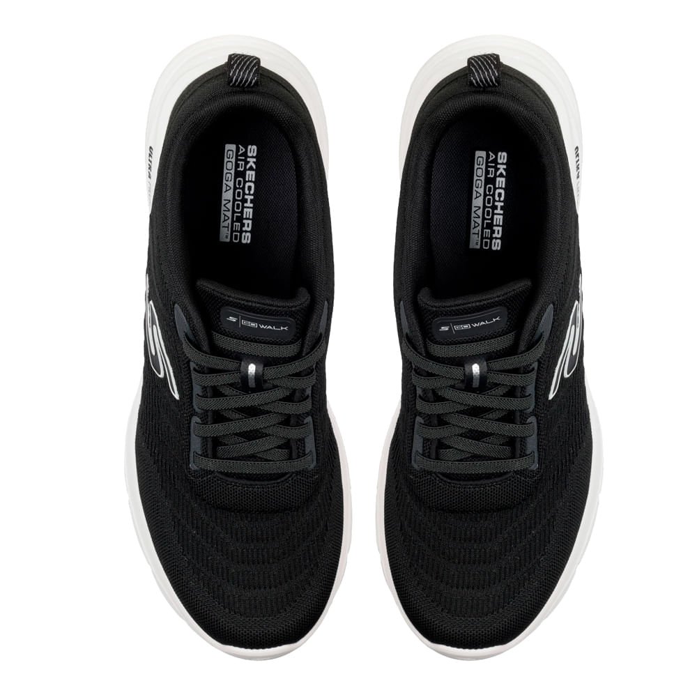 Tênis Masculino Skechers Go Walk 8 Ultra Pillar Preto/Branco Preto/Branco 4