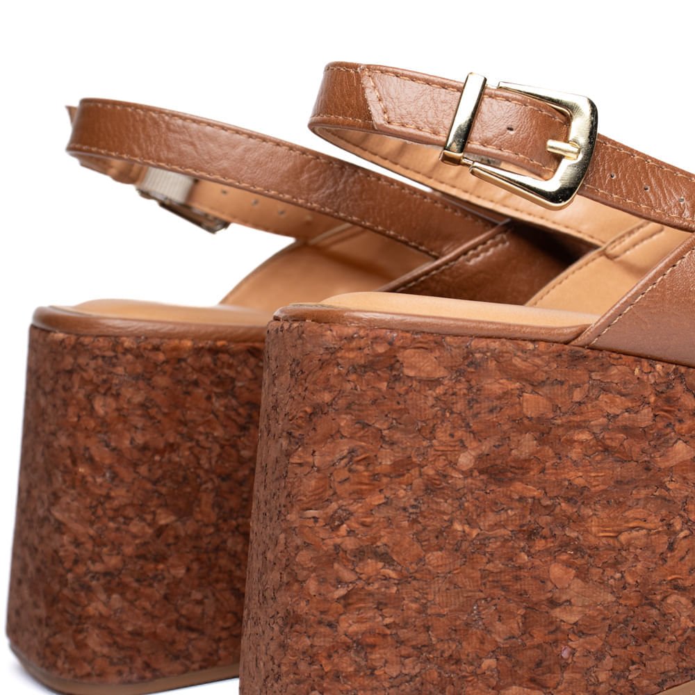 Sandália Feminina Vizzano Anabela Napa Calf Marrom Marrom 6