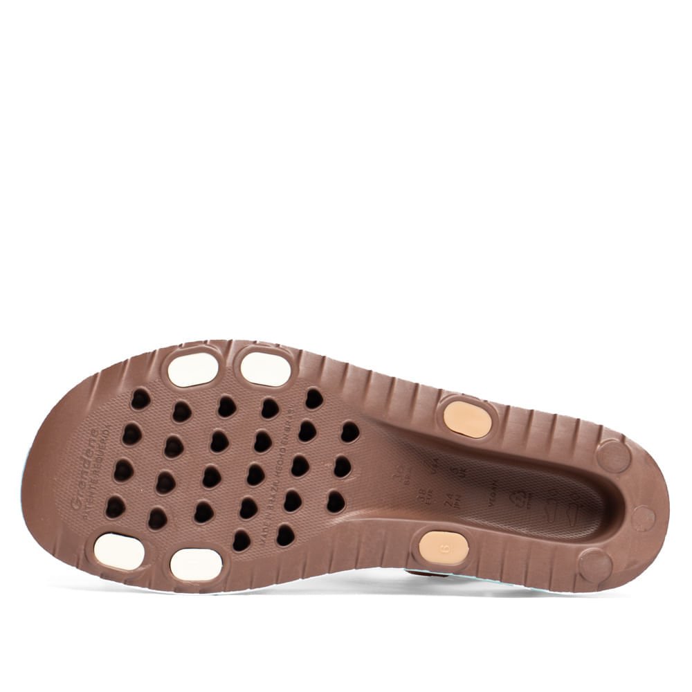 Sandália Papete Feminina Zaxy New Up Bege/Marrom Bege/Marrom 2