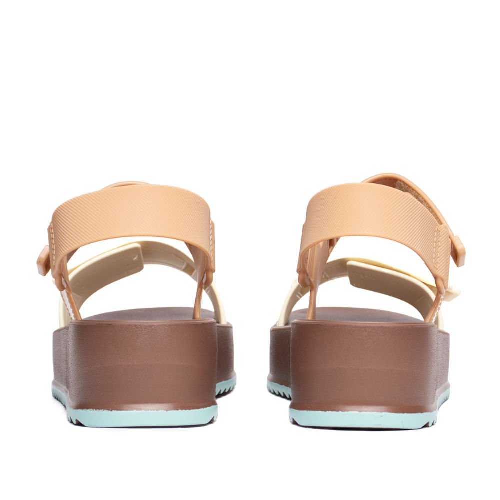 Sandália Papete Feminina Zaxy New Up Bege/Marrom Bege/Marrom 3