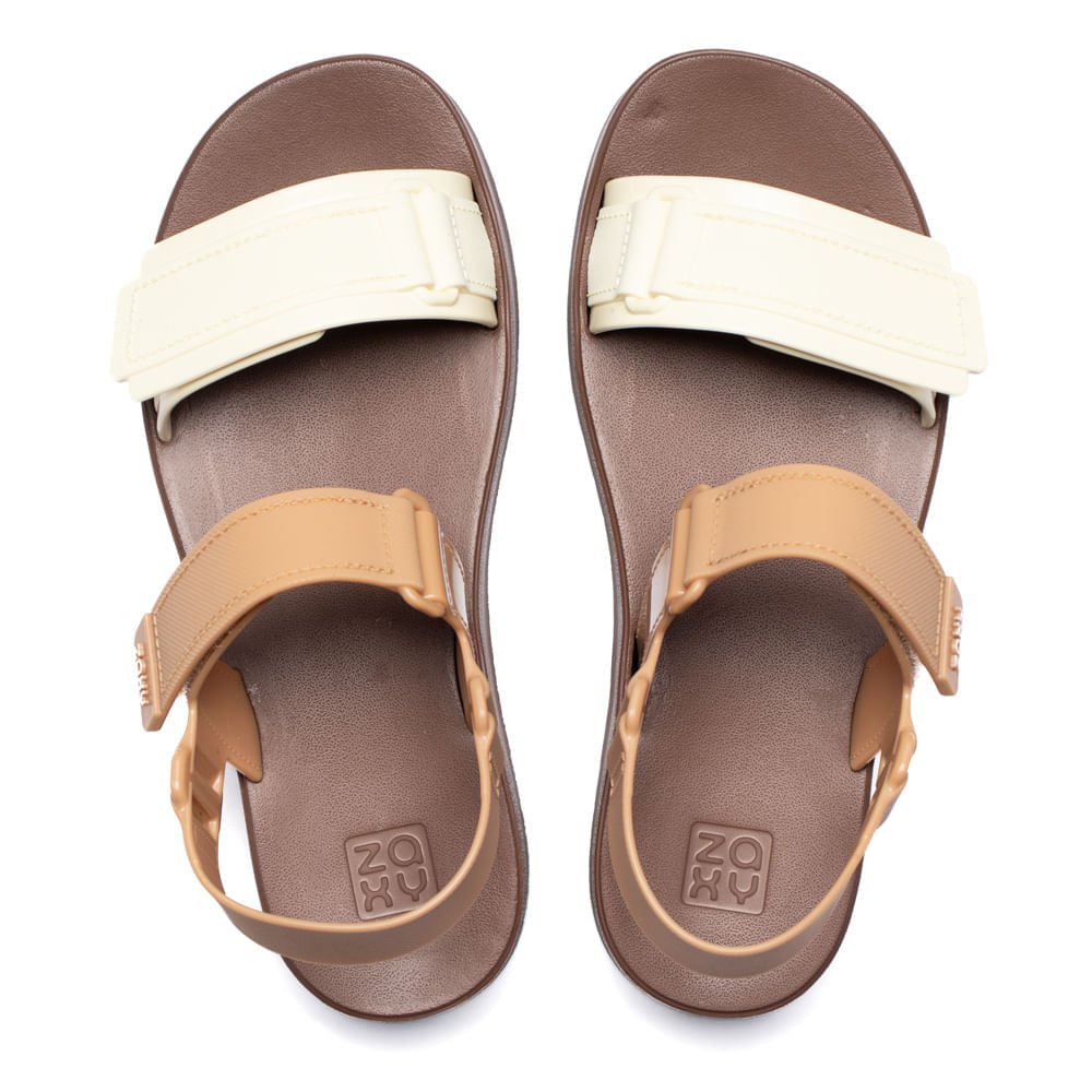 Sandália Papete Feminina Zaxy New Up Bege/Marrom Bege/Marrom 4