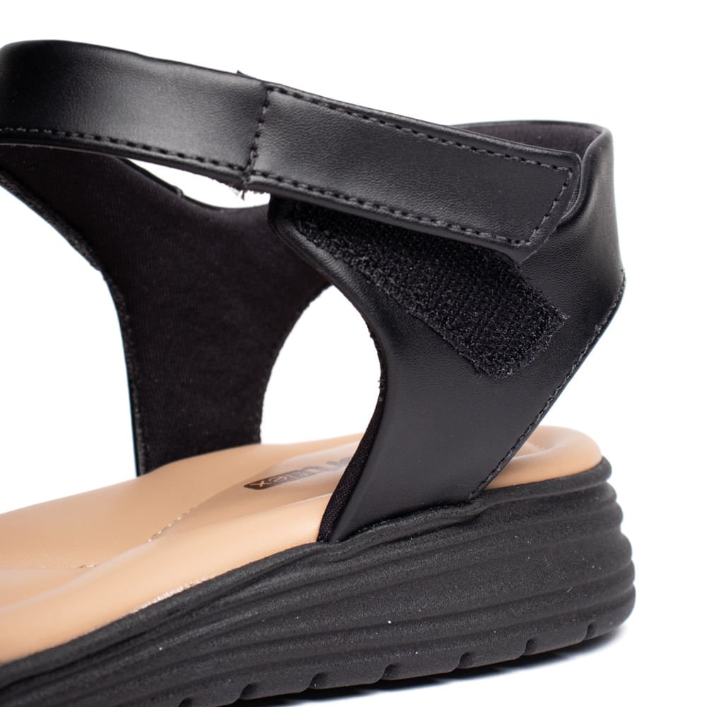 Sandália Feminina Comfortflex Conforto Anatômico Preto Preto 6