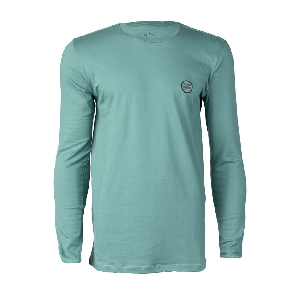 Camiseta Masculina Nicoboco Manga Longa Lisa Verde