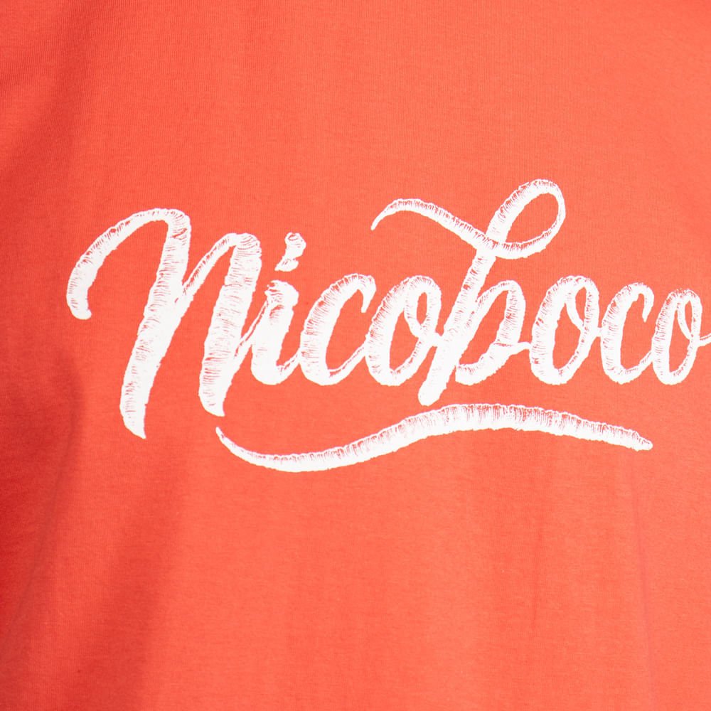 Camiseta Masculina Nicoboco Logo Cursivo Coral Coral 3