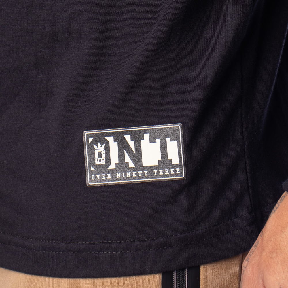 Camiseta Manga Longa Masculina Over Surf Preta Preto 3