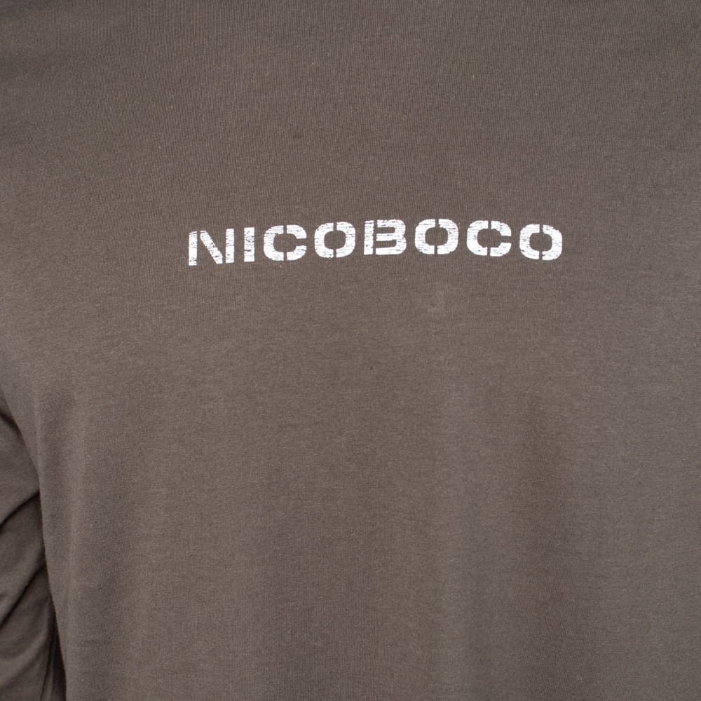 Camiseta Masculina Nicoboco Manga Longa Estampa Costas Cinza Escuro Cinza Escuro 4