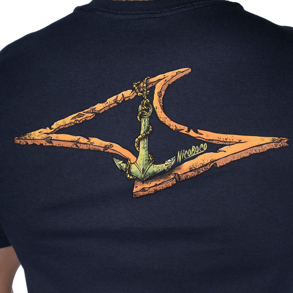 Camiseta Masculina Nicoboco Logo Frontal Marinho Marinho 3