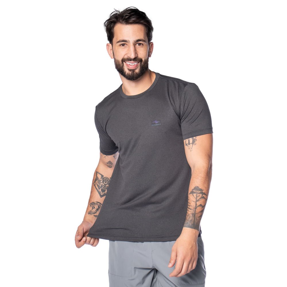 Camiseta Masculina Nicoboco Slim Fit Logo Preto Mescla