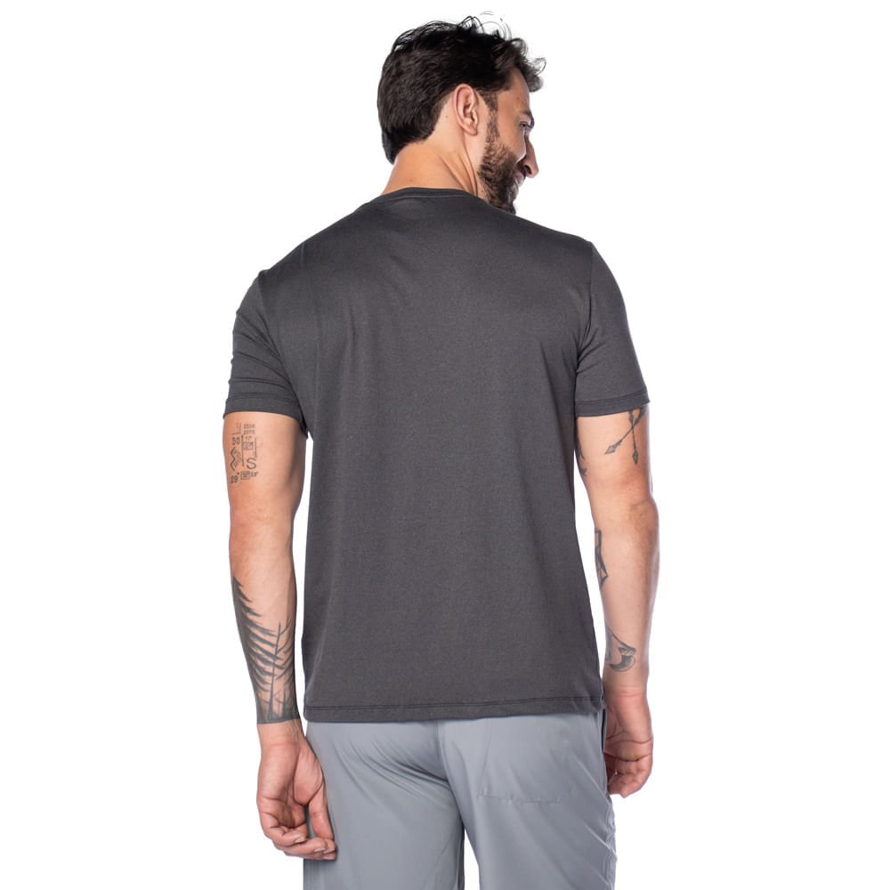 Camiseta Masculina Nicoboco Slim Fit Logo Preto Mescla Cinza 2