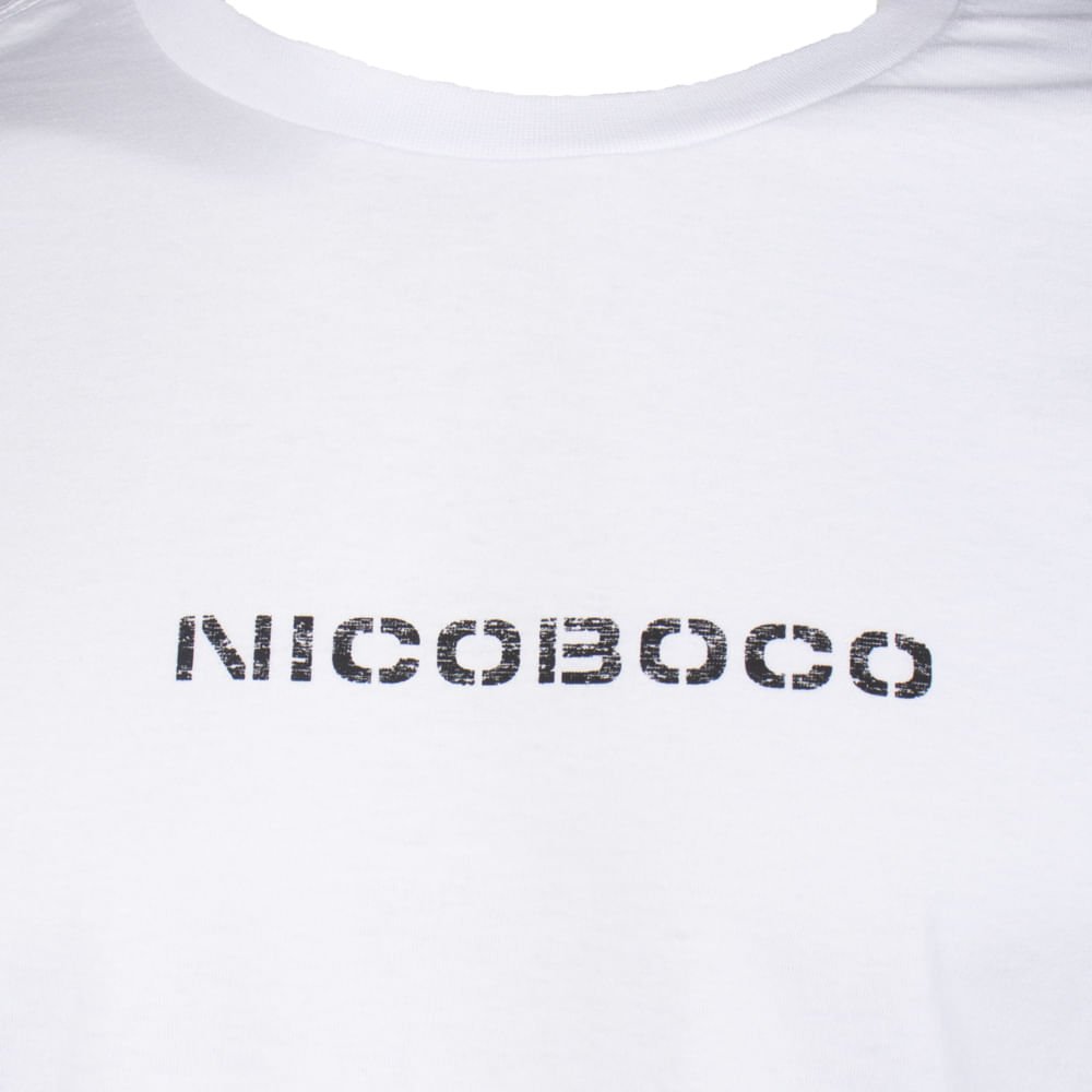 Camiseta Masculina Nicoboco Manga Longa Estampa Costas Branco Branco 4