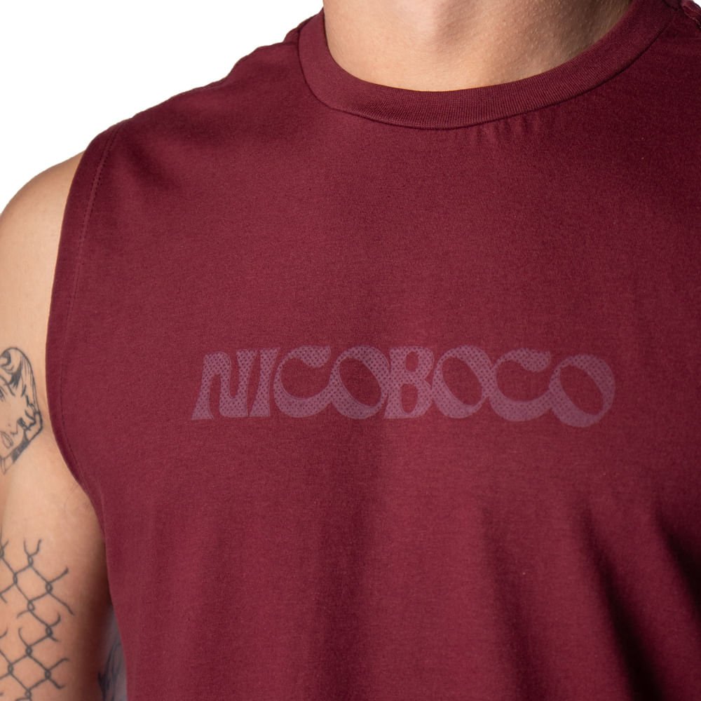 Regata Masculina Nicoboco Logo Vinho Vinho 3