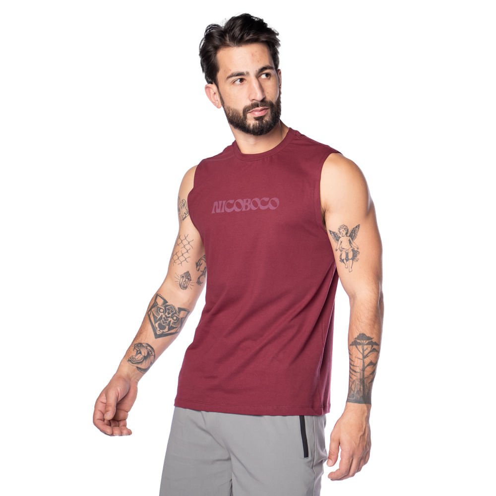 Regata Masculina Nicoboco Logo Vinho