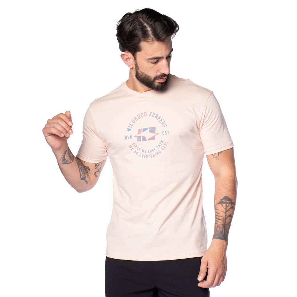 Camiseta Masculina Nicoboco Estampa Circular Rose