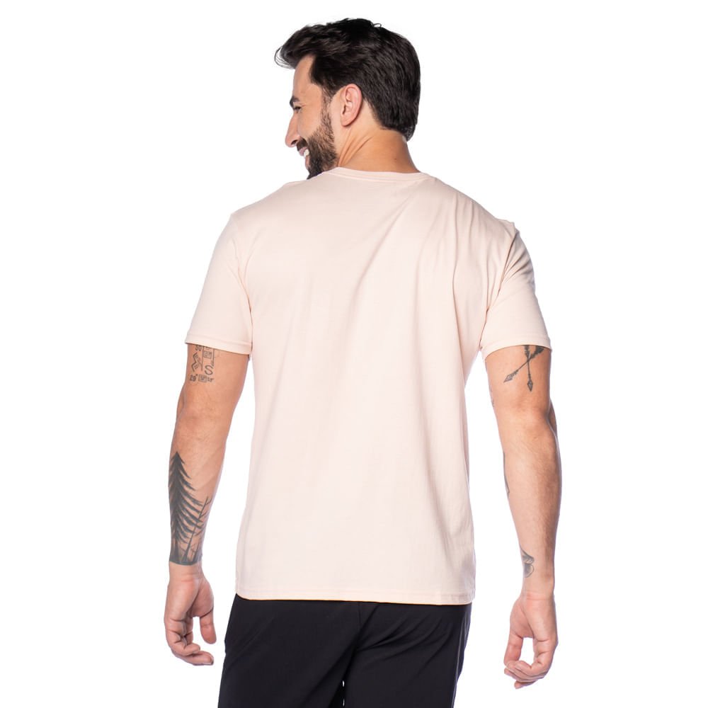 Camiseta Masculina Nicoboco Estampa Circular Rose Bege 2