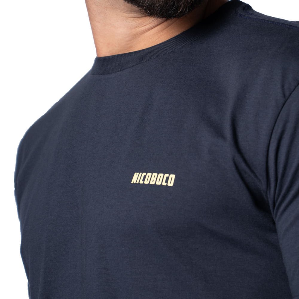 Camiseta Masculina Nicoboco Logo Frontal Marinho Marinho 3