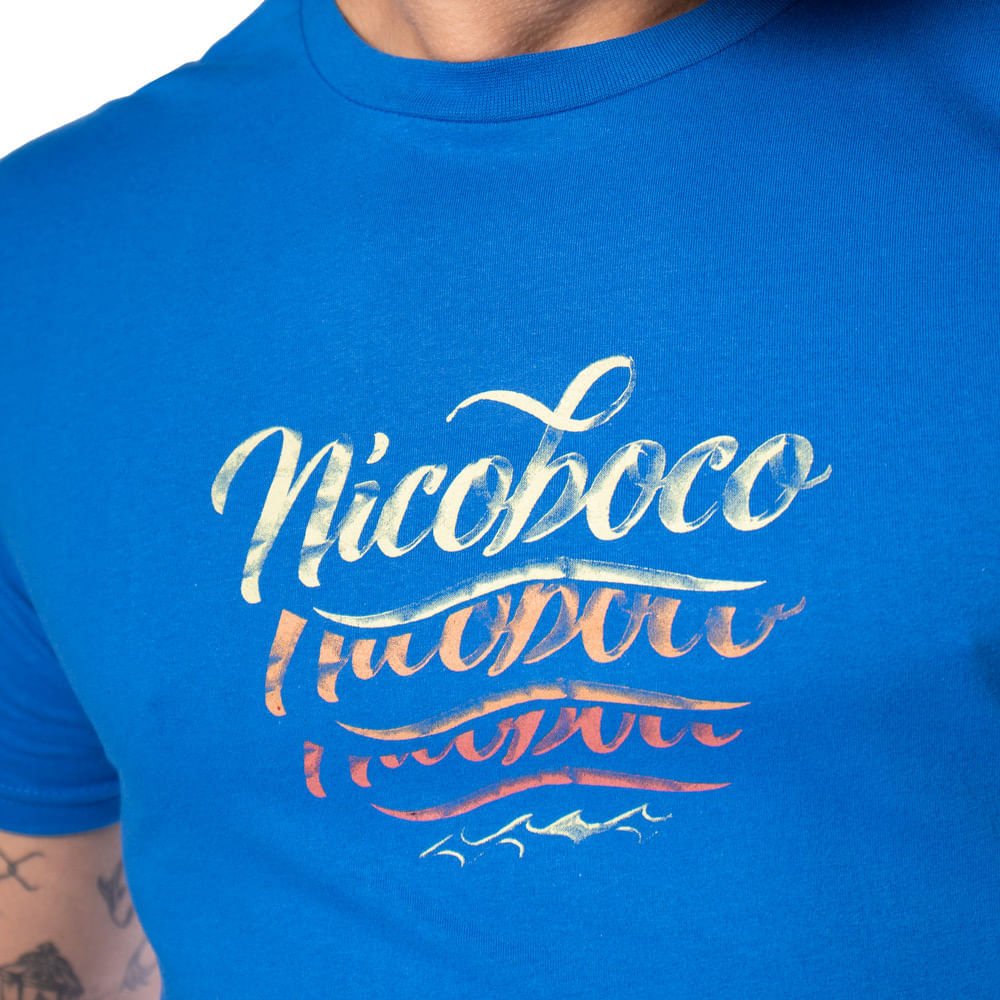 Camiseta Masculina Nicoboco Estampada Azul Azul 3