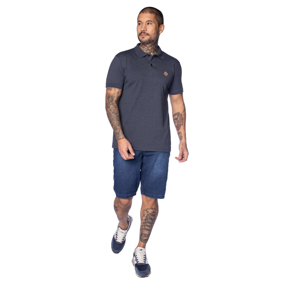 Camisa Polo Masculina Nicoboco Slim Manga Curta Marinho Marinho 4