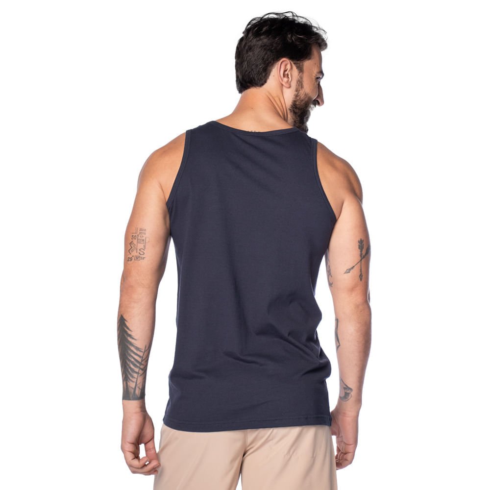 Regata Masculina Nicoboco Logo Relevo Branco/Marinho Branco/Marinho 2